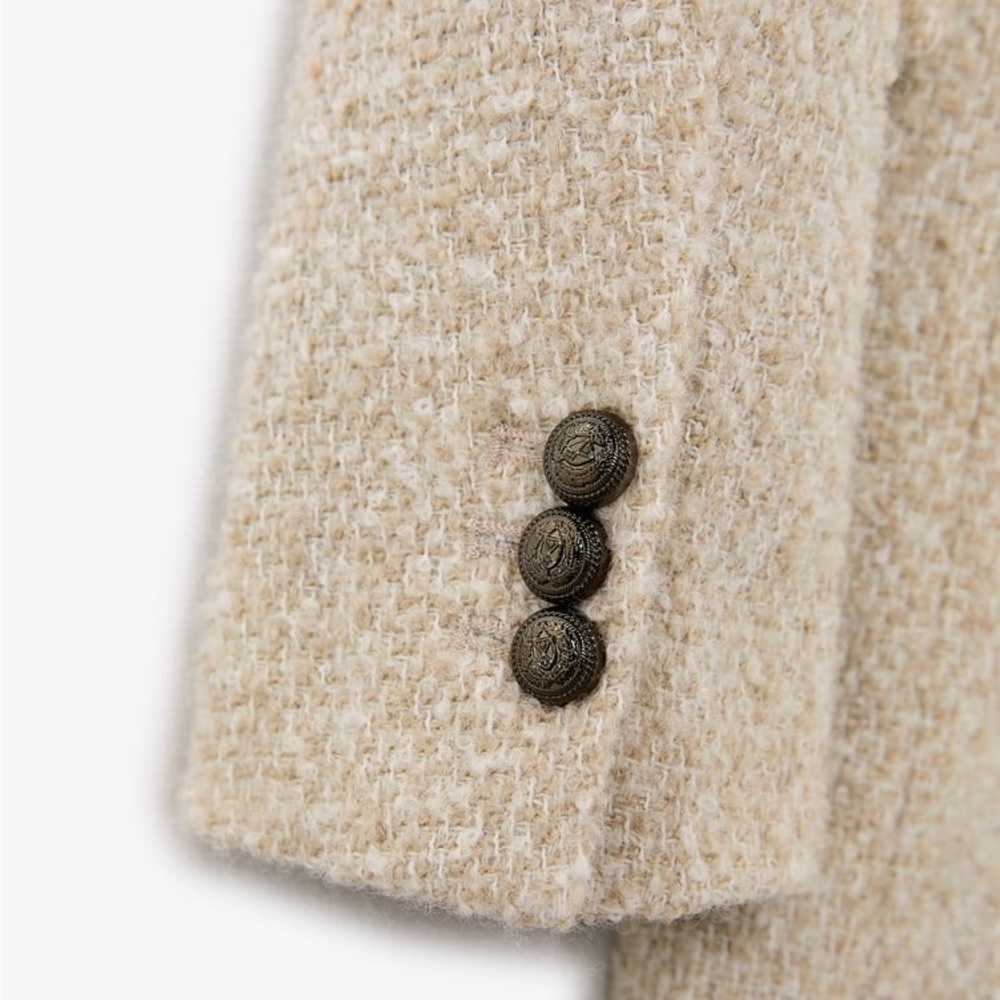 Zara Longline Wool Blend Bouclé Blazer - Picture 17 of 17